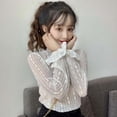thumbnail image 4 of YEKEYI Lace Tops for Women Long Sleeve Mock Neck Sheer Blouse See Through Floral Lace Tops, 4 of 8