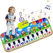 IM Beauty Musical Mat,Piano Mat,Music Keyboard Dance Floor Play Mat Carpet Animal Blanket with 8 Musical Instruments,Educational Toys for Kids Toddlers Girls Boys,31.5"x11.8"