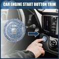 thumbnail image 2 of Universal Engine Start Stop Button Cover, Car One Click Push Start Button Ring Sticker Faux Crystal Rhinestone Ignition Button Trim Blue, 1 Set, 2 of 7