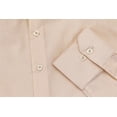 thumbnail image 3 of Men's Classic Button Up Long Sleeve Solid Cream Color Slim Fit Dress Shirt (M, Cream), 3 of 3