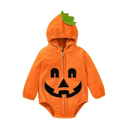 

Ma&Baby Halloween Outfit Infant Baby Girl Boy Hooded Sweatshirt Romper Ghost Skull Bodysuit Fall Playsuit