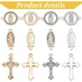 thumbnail image 3 of 60Pcs Alloy Religions Connector Charms Link Pendant Cubic Zirconia Cross Pendant Charms for Necklace Bracelet DIY Craft Jewelry Making, 3 of 8