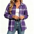 thumbnail image 6 of Yertdoel Flannel Shirt Women Long Sleeve Plaid Lapel Open Front Button Down Shirts Stylish Casual Soft Cozy Cardigan Jackets, 6 of 6