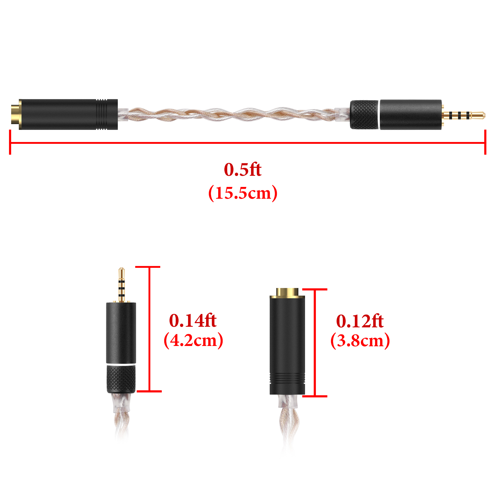 Geekria 4.4mm Balanced Male To 3.5mm Balanced Female Adapter – PJZ69-02