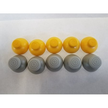 10 Joystick Analog Stick Caps Covers 5 Left Grey And 5 Right Yellow Replacement Parts For Nintendo GameCube