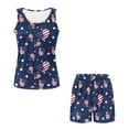 thumbnail image 4 of TSOVTHRID American Flag Heart Print Women's Pajama Sets Comfy Tank Top and Short Pants Patriotic Sleepwear Sets Soft Sleeveless 4th of July Pjs for Women, Size 2XL, 4 of 7