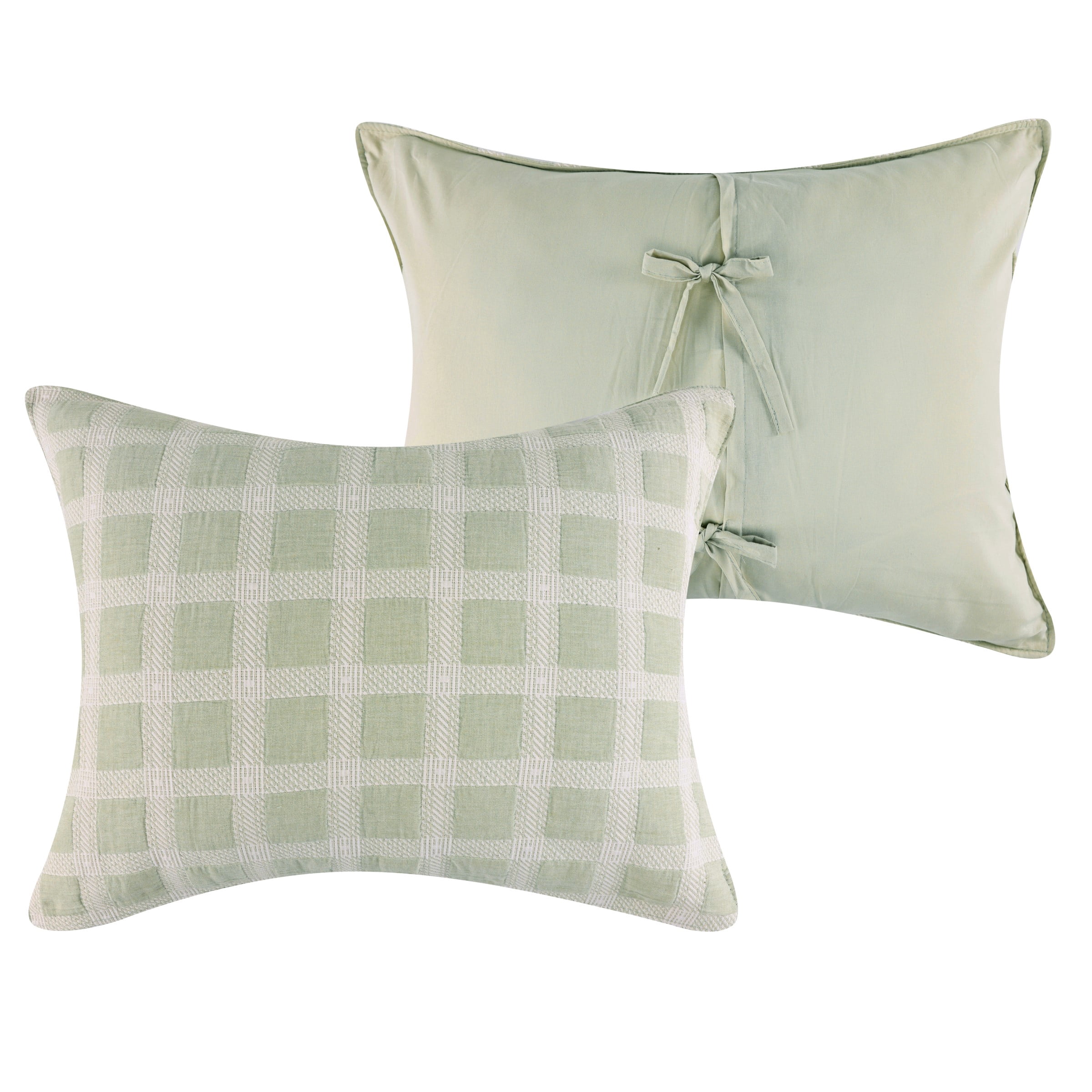 Greenland Home Fashions Millhouse 100% Cotton Lightweight Reversible Coverlet Set, 3-Piece King/Cal King, Adult, Sage