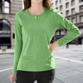 thumbnail image 3 of Long Sleeve Tee Shirts for Women! Comdrip Women's Long Sleeve Crew Neck Cotton T Shirt Classic Fit Shirt Soft Breathable Casual Tee Basic Tops Women Long Sleeve T Shirts Green M, 3 of 10