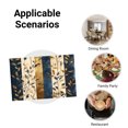 thumbnail image 5 of Amarainy Navy Blue And Gold Leaf Pattern Linen Table Mats Set Of 4 For Home Kitchen Table Decor 12x18 inch, 5 of 5