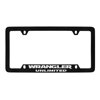Jeep Wrangler Unlimited On Bottom Black Coated Metal License Plate Frame Holder