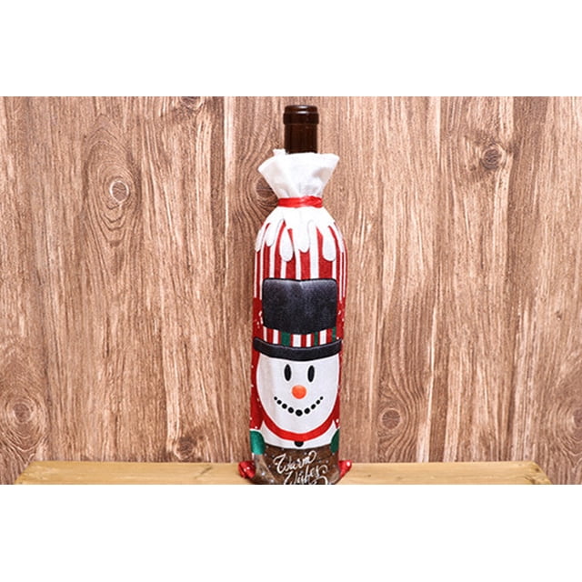 Suministros de diseño más vendidos, bolsas de decoración para suéter de Papá Noel, bonitas y cómodas, funda navideña para botella de vino