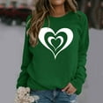 thumbnail image 1 of Fartey 2025 Chandail en Molleton pour Femmes Saint-Valentin Décontracté Manches Longues Col Rond Chandail Mignon Graphique Mode Vacances Chandails en Molleton Vert, 1 of 4