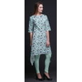 thumbnail image 4 of Bimba Green Artistic Printed Asymmetrical Kurti Tops for Women Indian Summer Dress Tunic XX-Large, 4 of 6