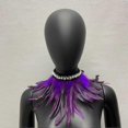 thumbnail image 4 of Faux Feather Scarf Faux Pearl Decor Soft Adjustable Lace-up Ribbon Retro Gothic Collar Cosplay Party, 4 of 4
