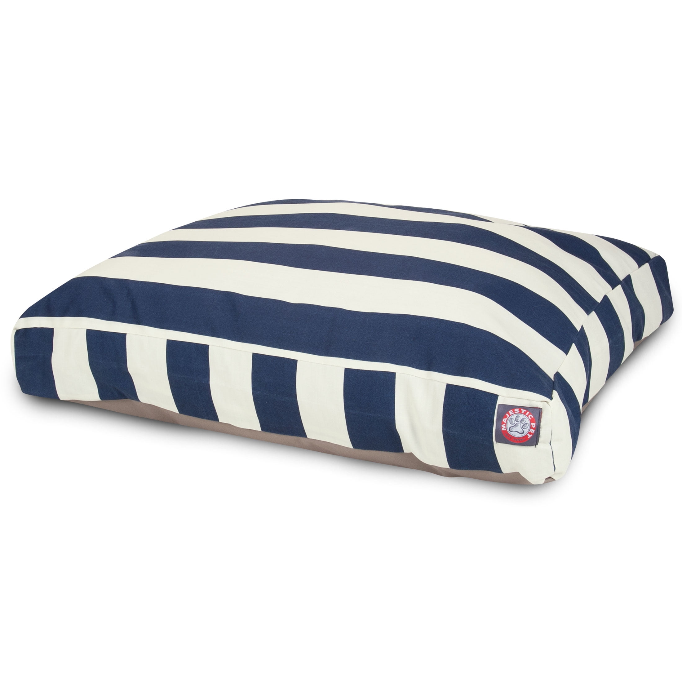 Majestic Pet | Vertical Stripe Rectangle Pet Bed For Dogs, Removable Cover, Navy Blue, Large