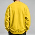 thumbnail image 4 of Basic Crew Neck Sweatshirt for Men, Long Sleeve Drop Shoulder Solid Color Pullover, Fall Regular Fit Casual Streetwear Top Yellow 2XL, 4 of 6