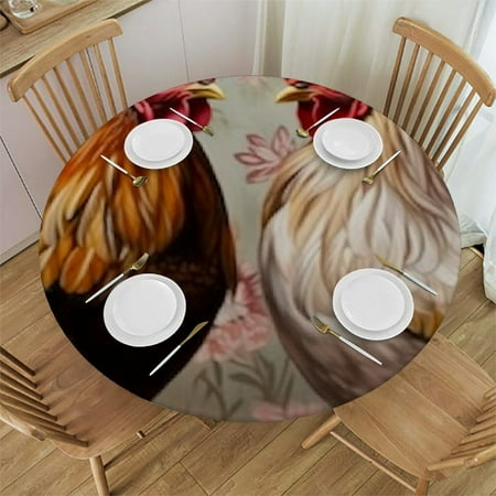 

Patifu Flowers Round Tablecloth 100% Polyester Stain-Resistant Washable Table Cover for Home Kitchen Outdoor Decoration 46 -50