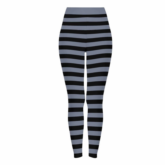 WAGUTH Women's High Waist Color Block Striped Halloween Leggings Full Length 4-Way Stretch Costume Tights for Halloween Party Holiday Outfits