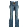 thumbnail image 5 of No Boundaries Lace Up Waist Bootcut Jeans, 33" Inseam, Women's XXS-XXL, 5 of 5