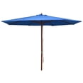 thumbnail image 1 of vidaXL Parasol Extérieur avec Mât en Bois 350 cm Bleu, 1 of 4