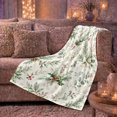 thumbnail image 6 of Winter Holiday Evergreen Botanical Watercolor Print, Festive Holiday Scene, Warm Flannel Blanket for Living Room and Reading Nook, Art Lovers Christmas Gift, Festive Home Decor, 6 of 9
