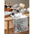 thumbnail image 6 of Christmas Botanical Burlap-Cotton Table Runner 70 Inches Long,Xmas Berry Watercolor Green Botanical Farmhouse Table Runners,Outdoor Dining Tablecloths Decor for Baby Shower Party Wedding 13x70, 6 of 9
