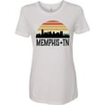 thumbnail image 3 of Inktastic Memphis Tennessee Skyline Retro Sunset Women's T-Shirt, 3 of 5
