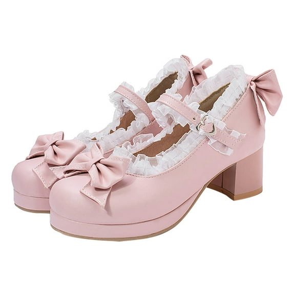 Raindrops Fashionable Pink High Heeled Shoes for Women with Comfortable PU and Rubber Material Size 8.5