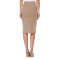 thumbnail image 3 of Women's Casual Elastic Band High Waist Stretch Office Work Solid Midi Skirt, 3 of 6
