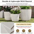 thumbnail image 3 of Euroco Lightweight Flower Pot Set of 3, 16.93"+13.98"+11.22" Dia Round Concrete Stackable Planter with Drainage Holes and Rubber Plug,Modern Decorative Pots for Indoor Outdoor,Patio Garden Balcony, 3 of 9