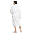 thumbnail image 6 of Turquaz Linen 100% Turkish Cotton White Waffle Kimono Unisex Spa Robe, 6 of 6