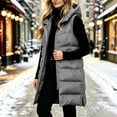 thumbnail image 6 of Staron Women's Winter Vest Hooded Zip Up Lightweight Casual Sleeveless Solid Loose Quilted Puffer Vest Dark Gray S, 6 of 6