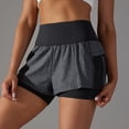 thumbnail image 2 of Women's High Waisted Workout Shorts Side Mesh Breathable 2 in 1 Athletic Yoga Shorts 2025 Summer Gray,S, 2 of 6