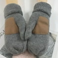 thumbnail image 6 of Xfvqtps Mens and Womens Mittens Full Fingered Knitting Thickened Plush Lining Solid Color Simplicity Non-Slip Windproof Warm for Cold Weather Winter Gloves Gray, 6 of 7