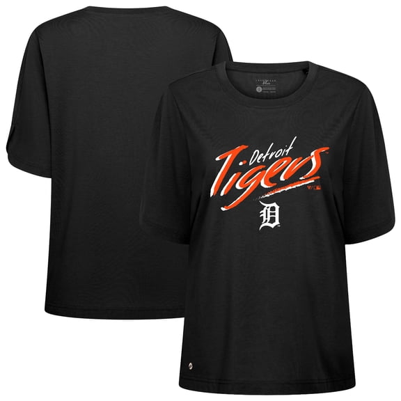 Women's Levelwear Black Detroit Tigers Bloom Sizzle T-Shirt