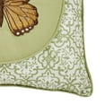 thumbnail image 3 of Butterfly Eden Embroidered Butterfly on Moss Green Pillow 16 Inches Square, 3 of 4