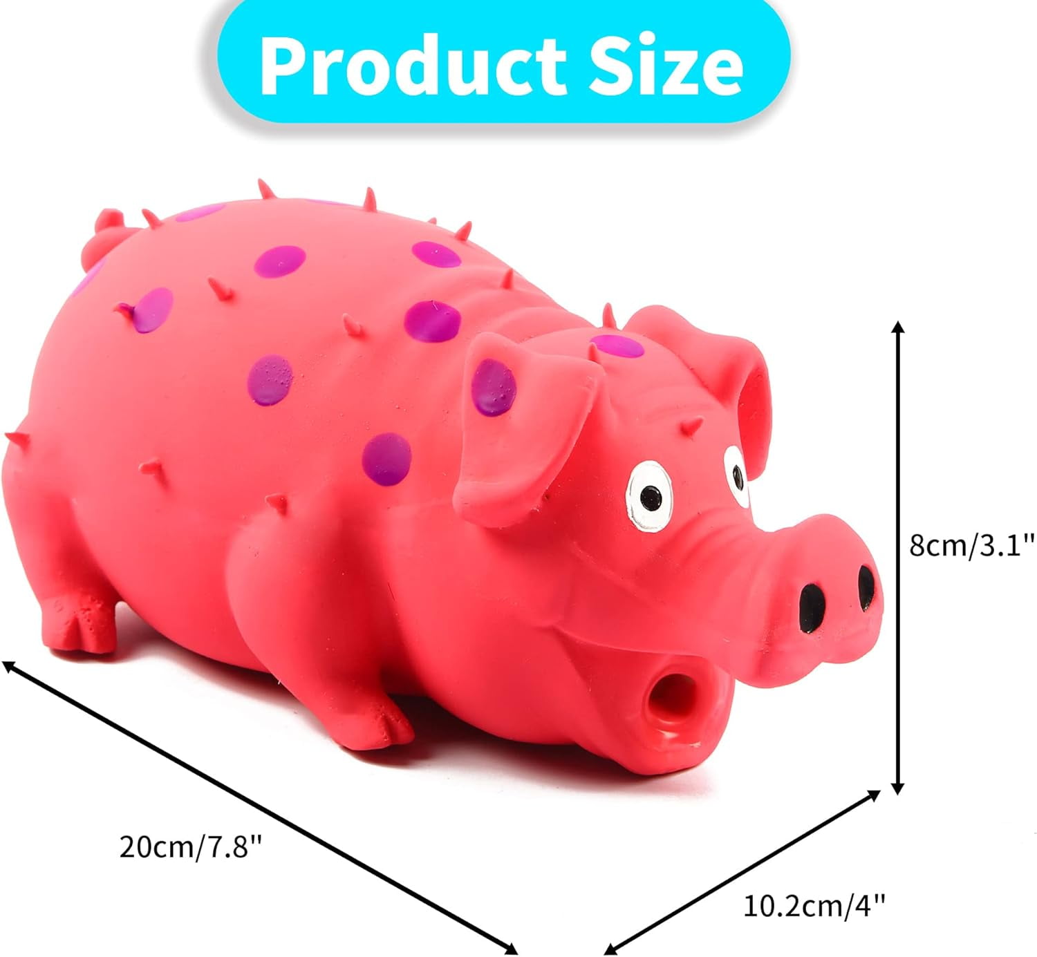 BTEPSGA Squeaky Pig Dog Toys, 2 Pack Grunting Pig Dog Toy That Oinks Grunts, Durable Rubber Pig Squeaker Dog Puppy Chew Toys, Latex Interactive Squeak Funny Cute Dog Toy