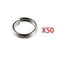 thumbnail image 1 of Baohd 50/100/200Pcs Fishing Solid Stainless Steel Snap Split Ring Lure Tackle, 1 of 8