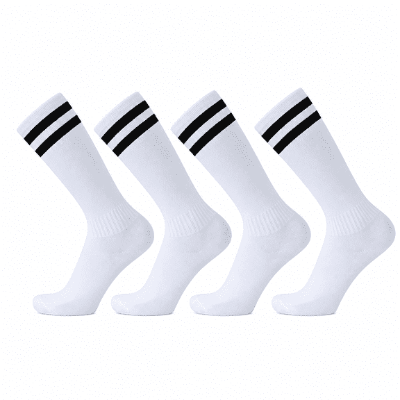 FLORNIX Soccer Socks,Durable Socks Youth Soccer Socks,Compression Design Toddler Soccer Socks,White&Black