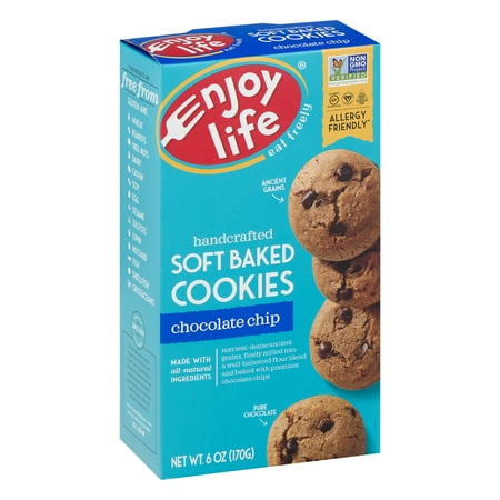 (2 Pack) Enjoy Life Gluten Free, Allergy Friendly Soft Baked Cookies Chocolate Chip, 6.0 (Best Way To Freeze Cookies)