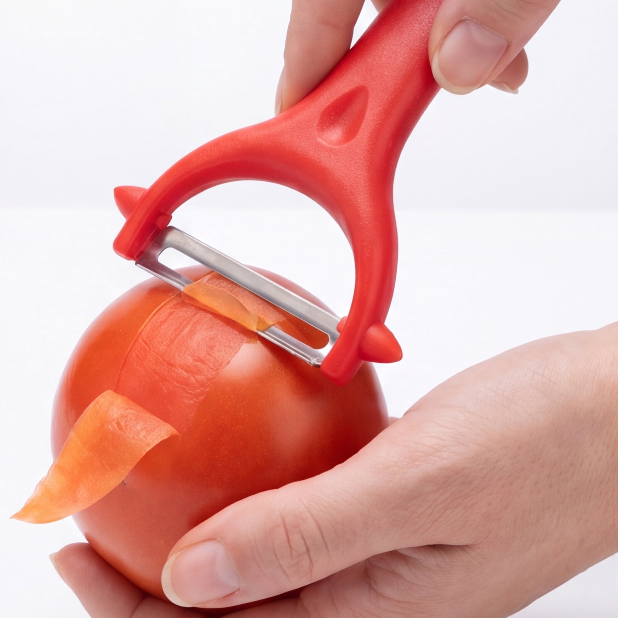 Unique Bargains Plastic Fruit and Potato Peeler with Ergonomic Handle Red 5.8x3x1 inch