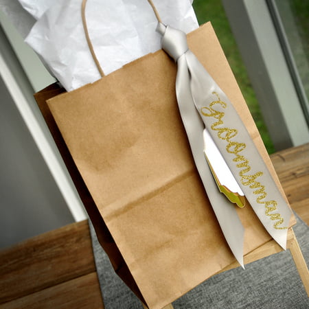 Gift Bags for Groomsmen (Qty. 1). Kraft Bags with Handle. Groomsman Gift Ideas. Groomsman Gift Ideas. (Best Gift Bag Ideas)