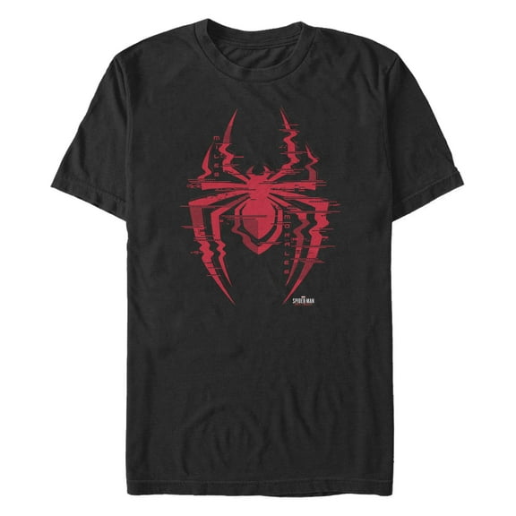 Men's Marvel Spider-Man: Miles Morales Glitch Logo  Graphic T-Shirt