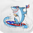 thumbnail image 4 of Inktastic Fourth of July Shark Surfing Boys or Girls Baby Bib, 4 of 4