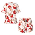 thumbnail image 4 of Naloa Cute Mushroom Women's Short-Sleeved Pajama Set, Loungewear, Summer pajamas, Breathable Cozy - Medium, 4 of 9