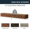 thumbnail image 7 of JAMPOOCA 9” x 72” Light Brown Rustic Cedar Floating Shelf, 7 of 7