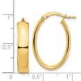 thumbnail image 3 of 14K Yellow Gold High Polished 5mm Oval Hoop Earrings, 3 of 7