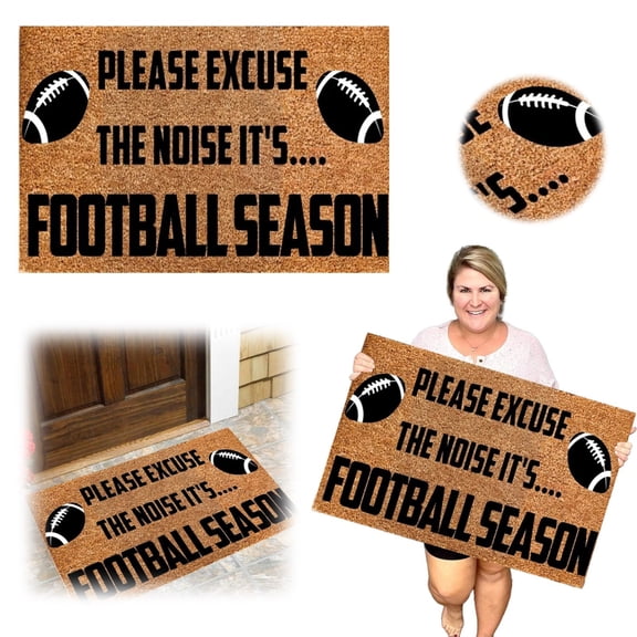 Myvepuop Front Door Mat Sturdy Mat for Front Door Outside Indoor Outdoor Mat Please Excuse The Noise It'S Football Season Funny Cute Doormat Door Mat Welcome Friends Doormat Floor Mats