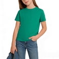 thumbnail image 3 of Plebaso Kids Unisex T-Shirts Solid Color Cotton Basic Tee Boys Girls Short Sleeve Summer Crew Neck Tops, 3 of 7