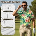 thumbnail image 5 of Aplkyhs Funny Couple Golf Shirts Quick Dry Hawaiian Tropical Floral Summer Lapel Business Casual Office Work Dress T Shirts Keep Cool in Hot Weather Washable Lightweight, 5 of 6